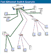 Ejemplo de Conmutadores Fast Ethernet